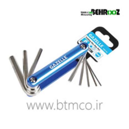 GAZELLE-G80130-FOLDING-METRIC-HEX-KEY-SET,-8-PIECES