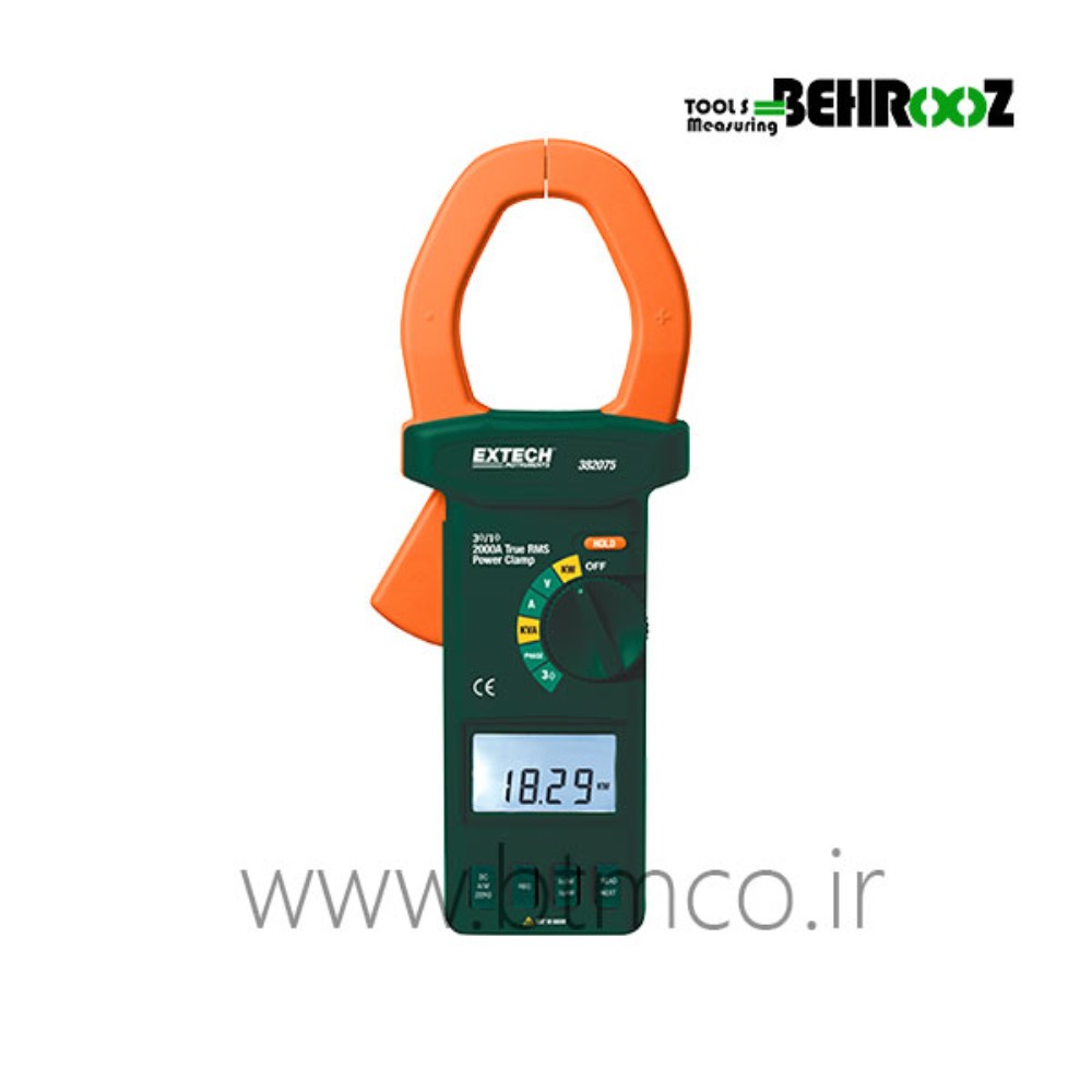 EXTECH-382075-2000A-True-RMS-ACDC-3-Phase-Clamp-on-Power-Analyzer